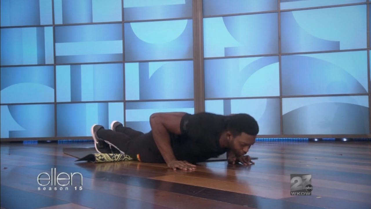 One-arm push-up on The Ellen Show
